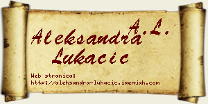 Aleksandra Lukačić vizit kartica